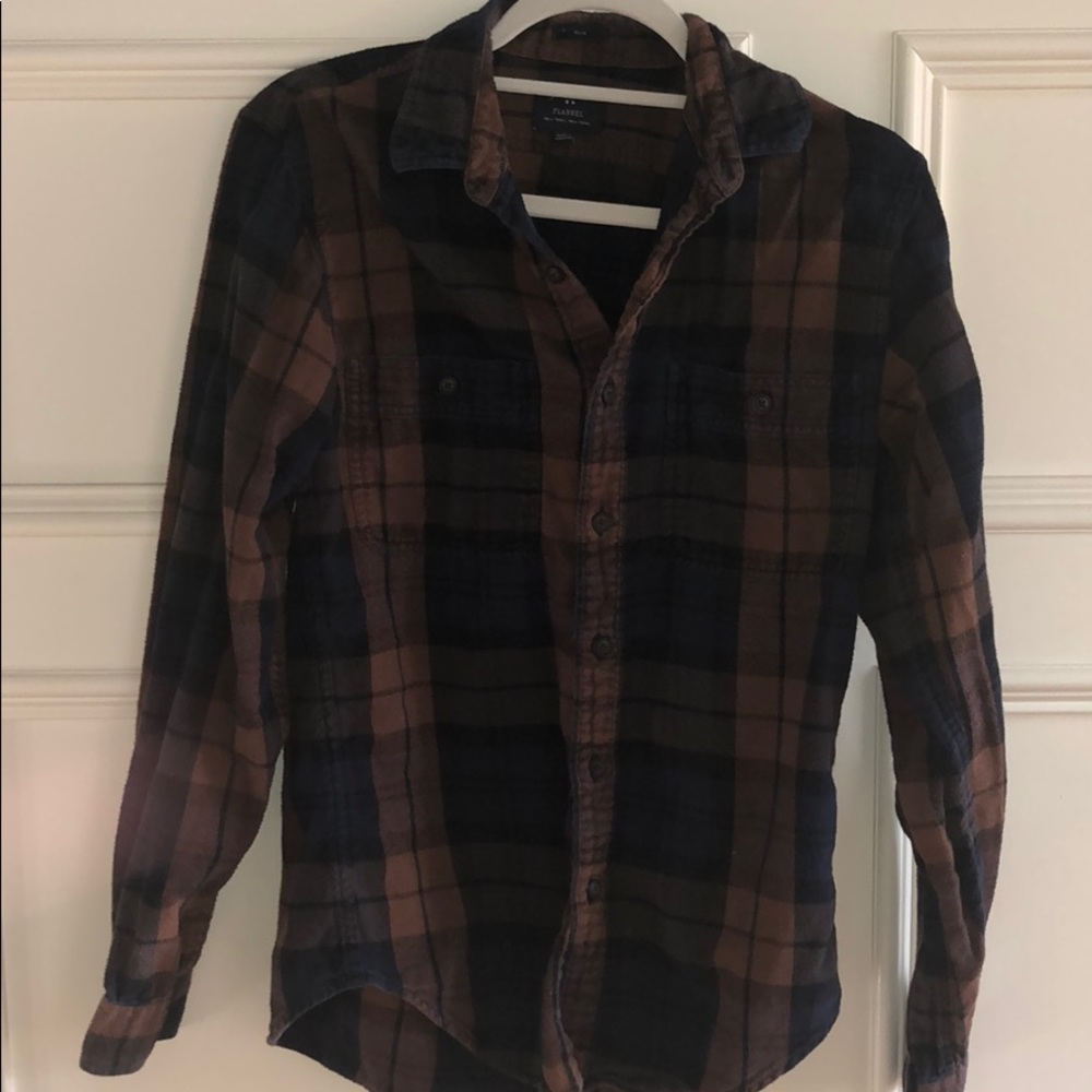 Brown Navy JCrew flannel